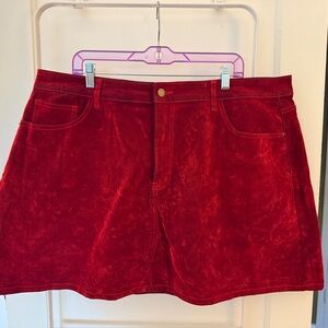 Cider Red Velvet Mini Skirt
